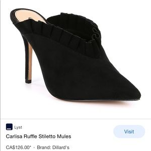 Gianni Bini Ruffled Heels Dress Shoes Black 9.5